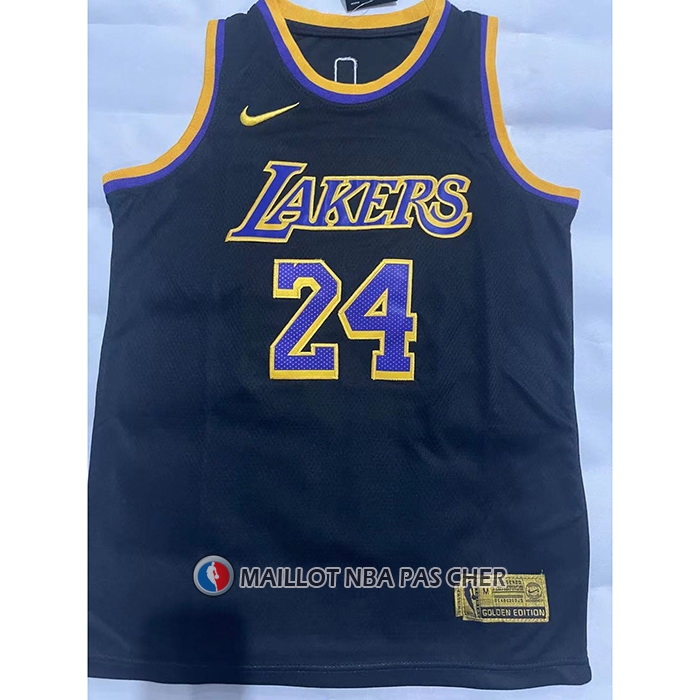 Maillot Enfant Los Angeles Lakers Kobe Bryant NO 24 Earned 2021-22 Noir